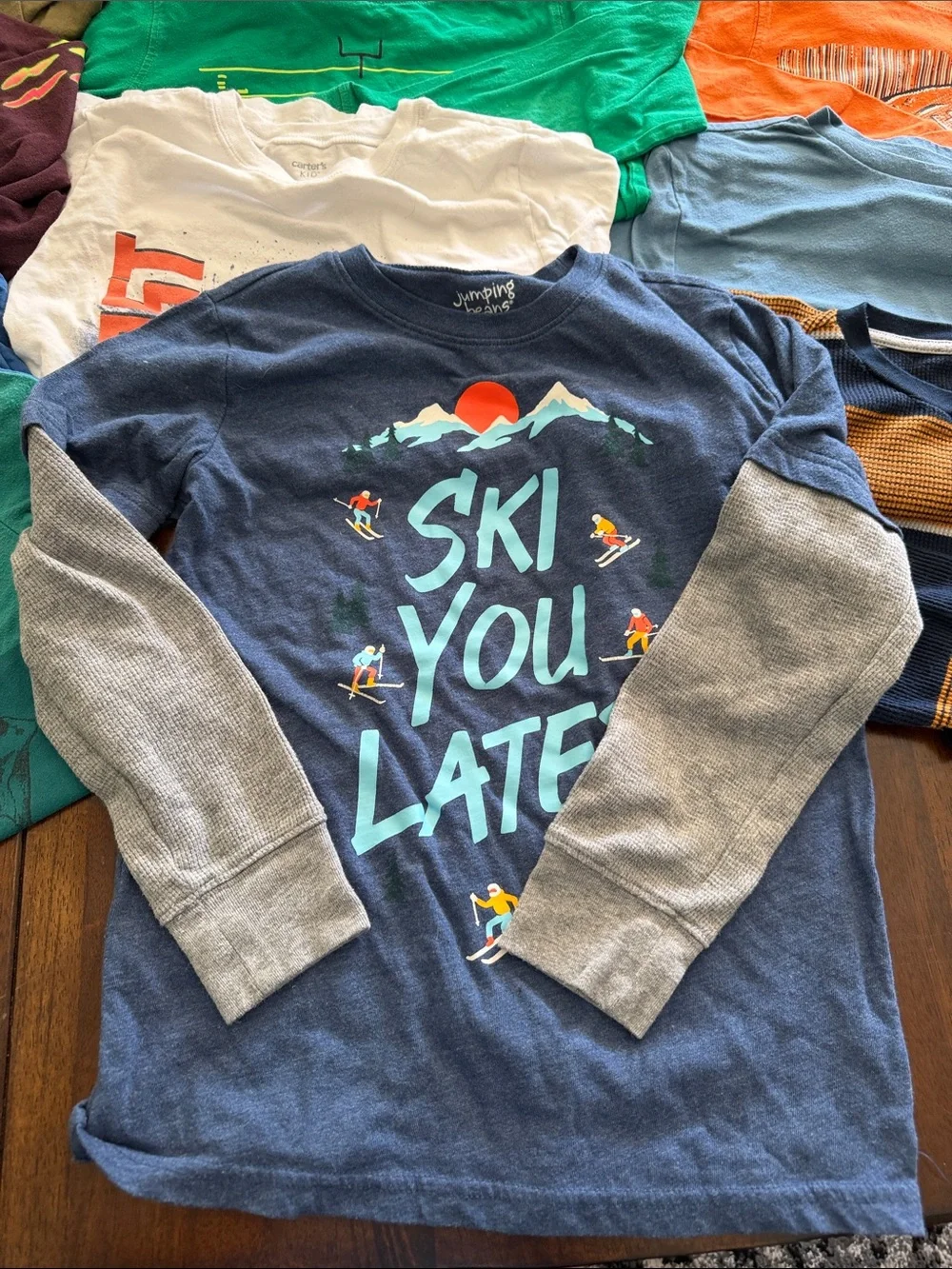 Bundle of 14 Boys Graphic long Sleeve T-Shirt Bundle - Size 8/10